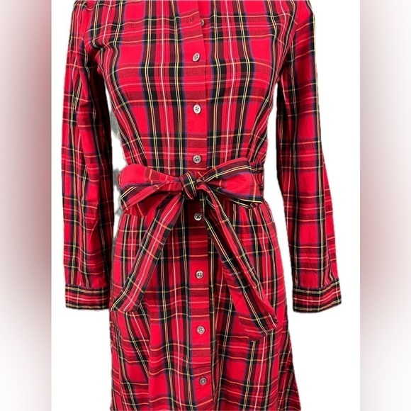 NWT - J. Crew Factory Tartan Tie-Waist Shirt Dress - Size 00 - Picture 5 of 11